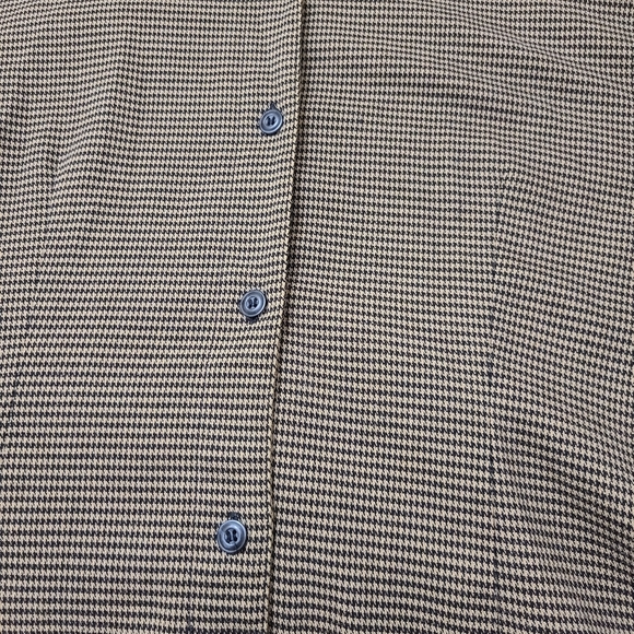 VILLAGER vintage houndstooth button-down long sleeve shirt, Sz L (Ptp 21.5") - Picture 5 of 8